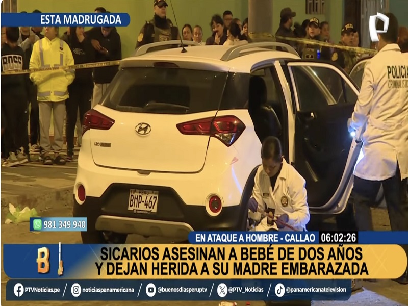 Conmoción: Sicarios acribillan a niña de 2 años y a taxista en el Callao: madre embarazada está grave