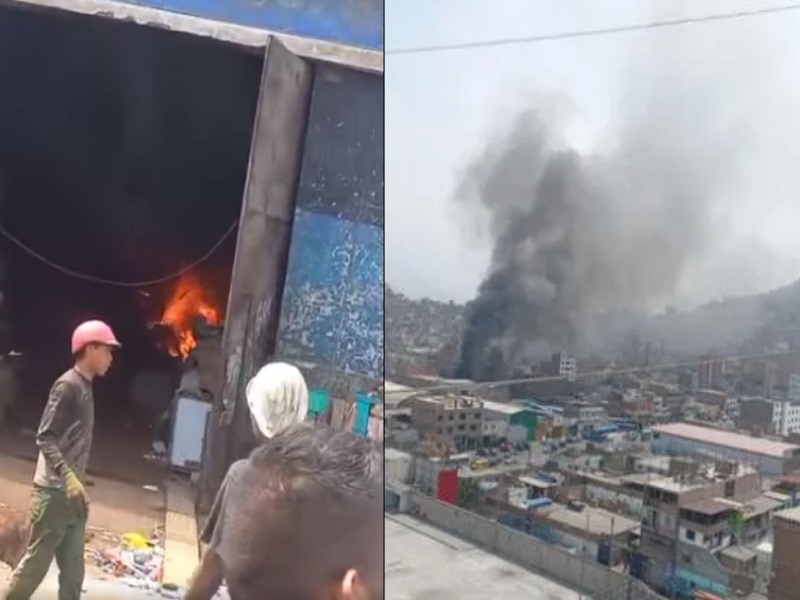 Lo último: Incendio de gran magnitud se registra en un depósito en La Victoria