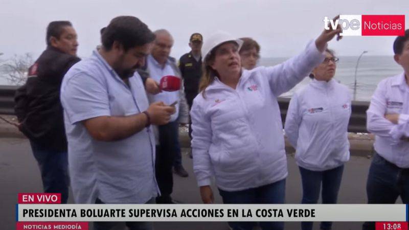 Presidenta llegó a la Costa Verde tras reportes de deslizamientos por sismo, mientras Defensoría alerta falta de reporte oficial