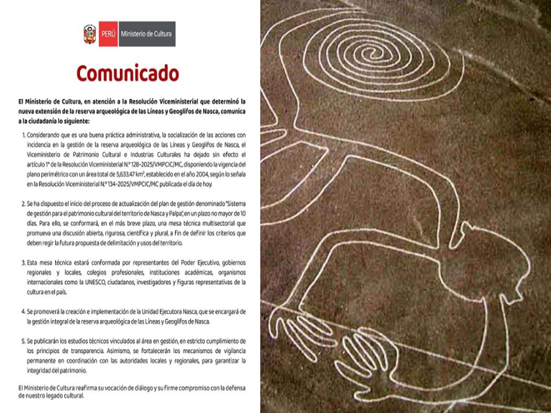 Líneas de Nazca: Ministerio de Cultura retrocede y ya no reducirá área protegida